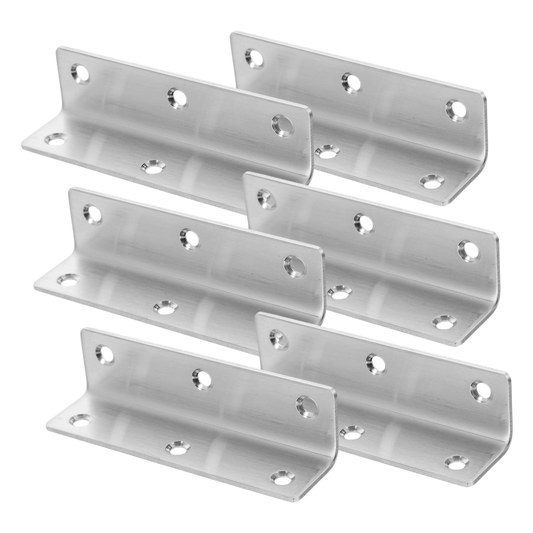 PRETYZOOM 6pcs Metal l Brackets 90° Angles Flat for Shelves Bed Frame Furniture Straps DIY Project