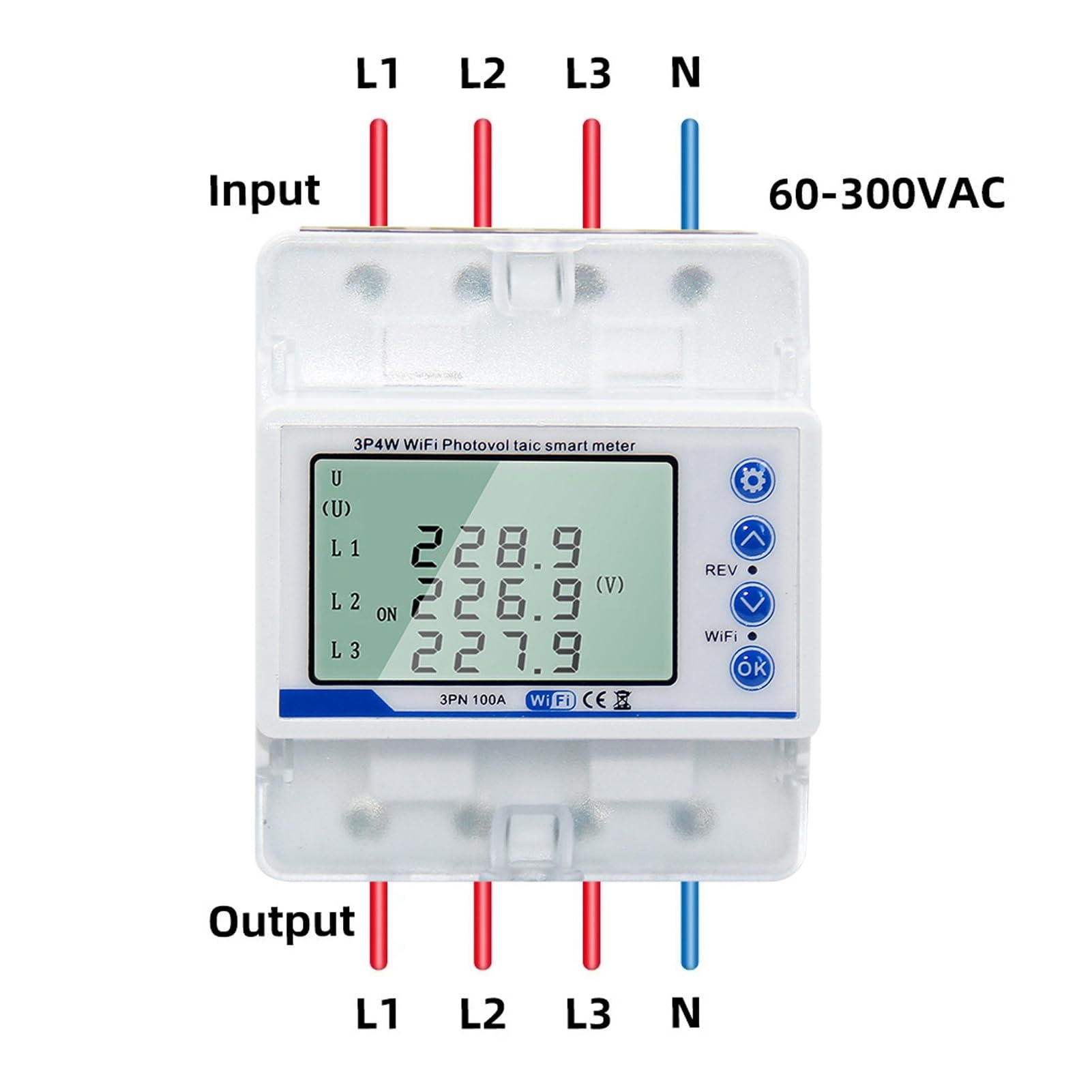 FTVOGUE Interruttore del Misuratore di Energia Rapida Energia Robusto e Robusto e Multifunzionale Interruttore Intelligente WiFi con Display LCD Retroilluminato per Vita Intelligente, Telecomando,