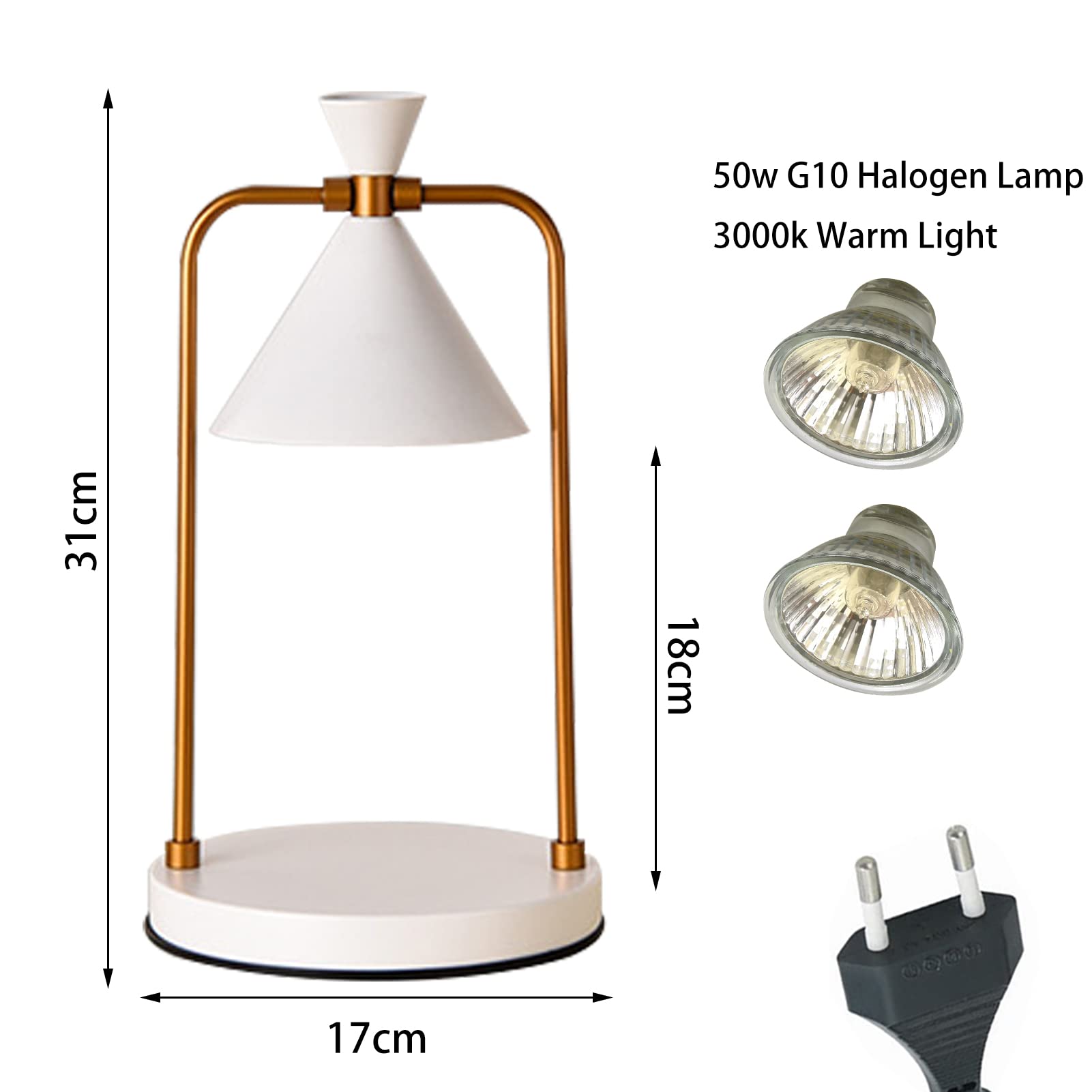 Kerzenwärmer Lampe, Kerzenwärmer Elektrisch Duftlampe Für Wachs, Candle Warmer Lamp mit Timer und Dimmer, Vintage Deko Aroma Diffuser Für Duftkerzen, Dekoration, Geschenk Für Mama & Frauen (Weiß)