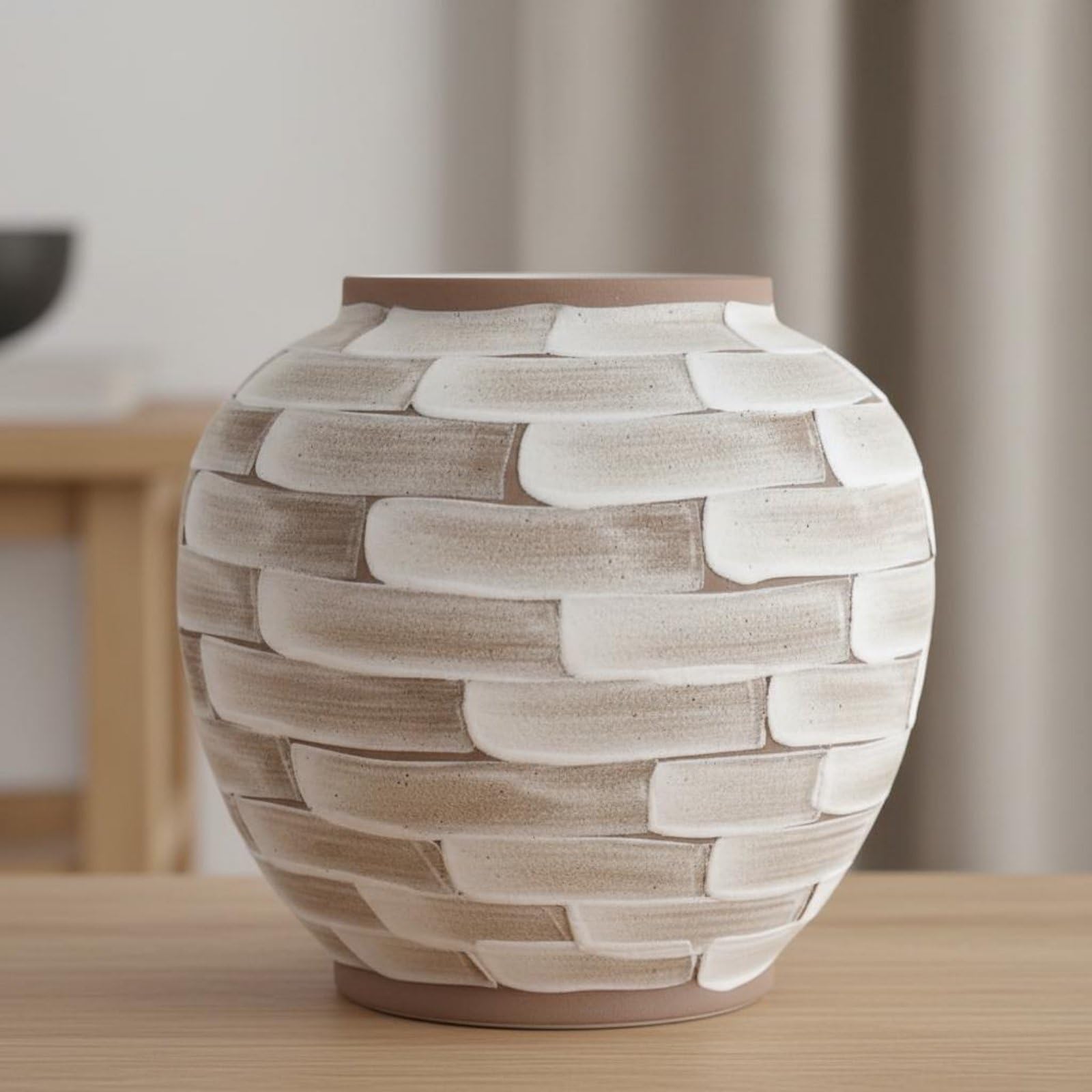 Vaso in Ceramica Finitura Opaca Vaso Stile Nordico Minimalista per Sala Espositiva, Showroom