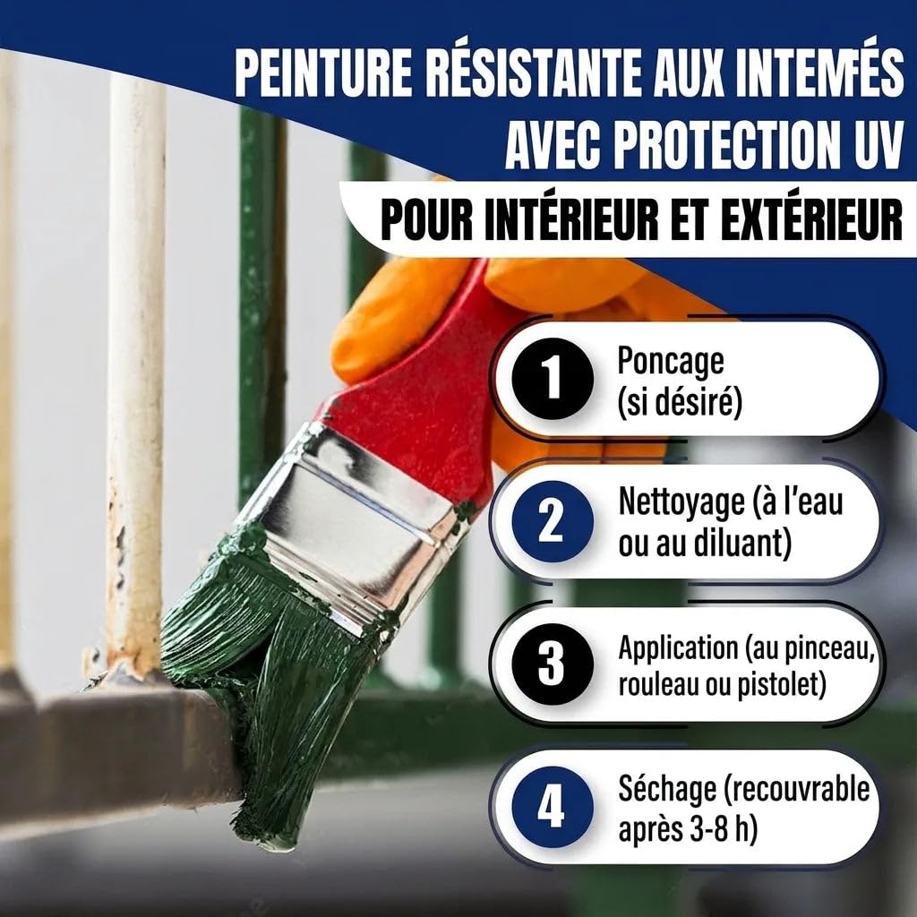 Peinture métal extérieur mat gris quartz RAL 7039 gris Protection métal laque peinture (1 L) Hamburger Lack-Profi