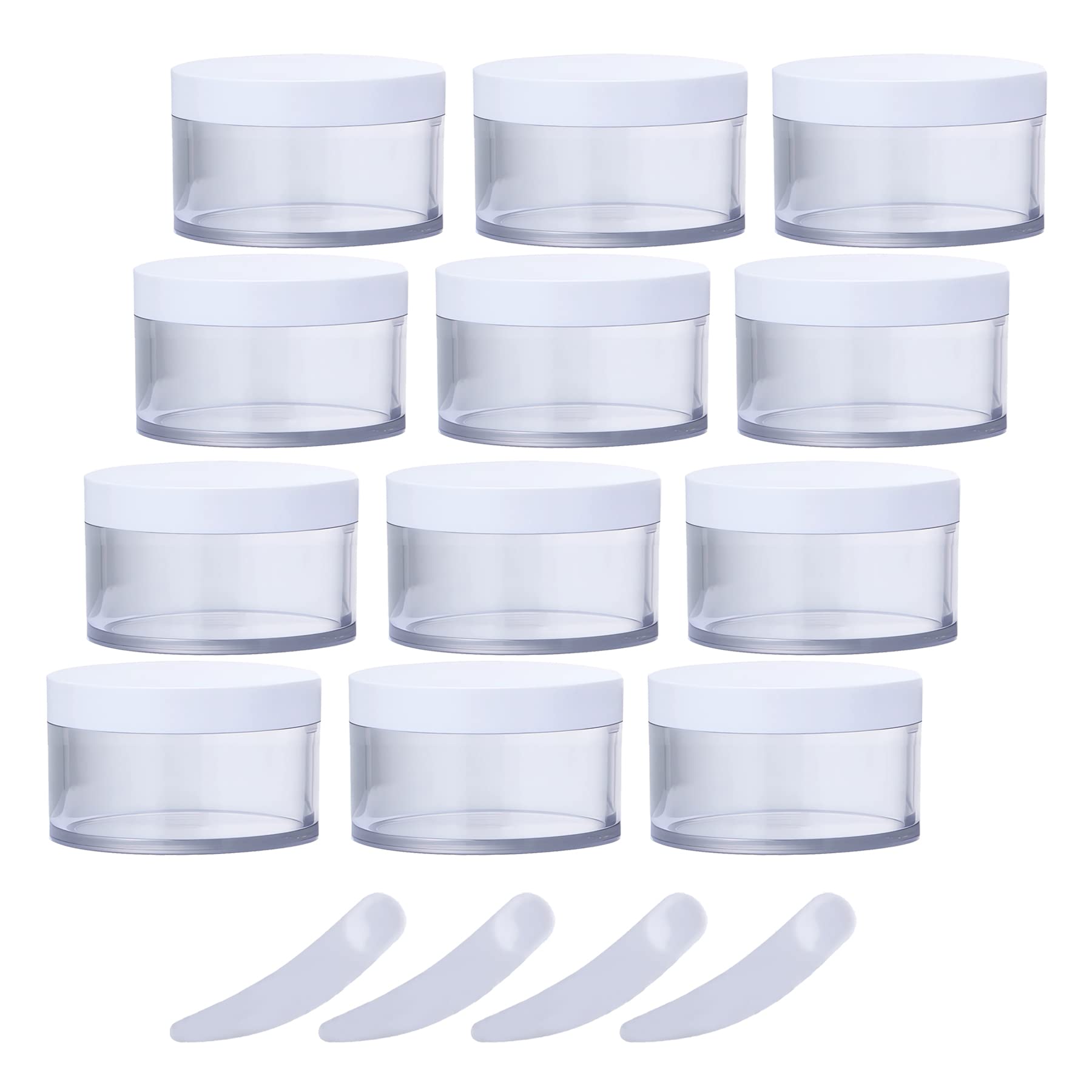 FLYIODFCXV cosmetic jar, Pack of 12, Plastic Cosmetic Jars with Screw Lid, Container for Facial Mask Lotions Cream(200ml)