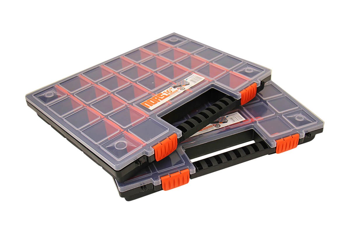 Lot de 6 boîtes de rangement vendues vides Avec compartiments adaptables Pour petites pièces et outils Env.  399 x 303 x 50 mm