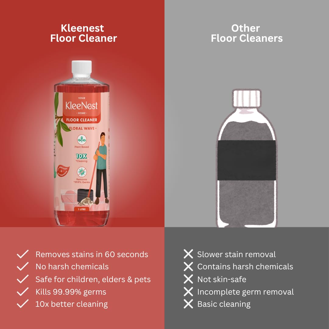 Kleenest Natural Floor Cleaner, Floral Wave β 1 Litre 1