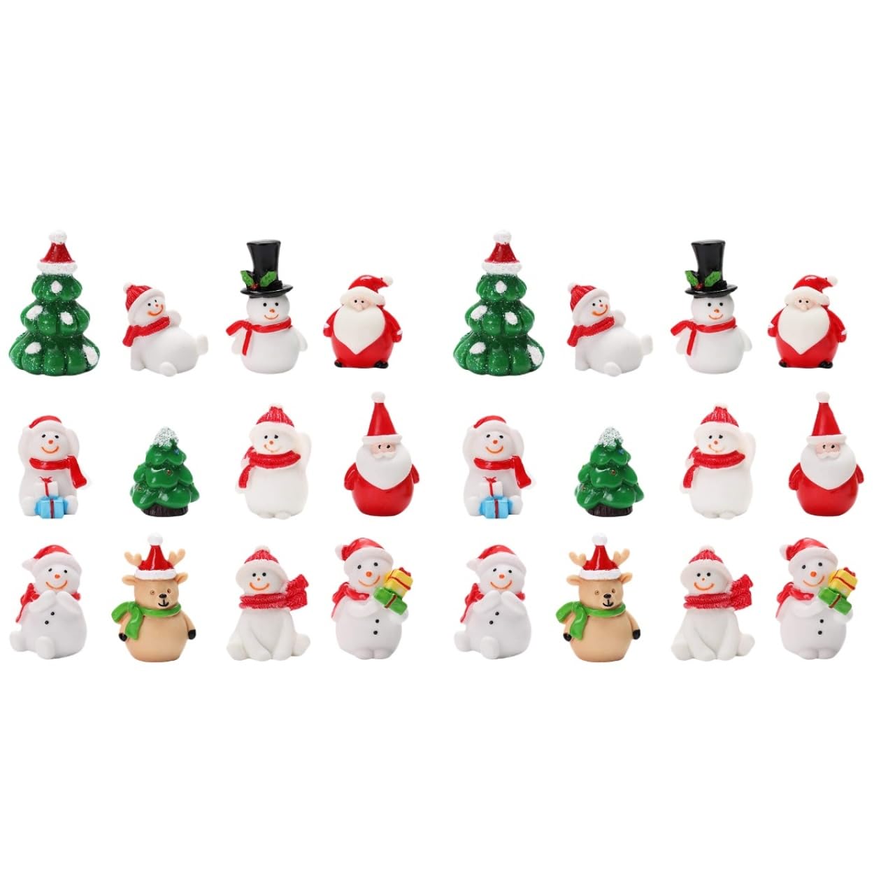 Abaodam Snow Globe Inserts Pcs Santa Snowman Ornament Nativity Ornaments Miniature Figurines Mini Christmas Ornament Mini Snowman Figurines Snow Globe Xmas Resin Craft Christmas Tree Set