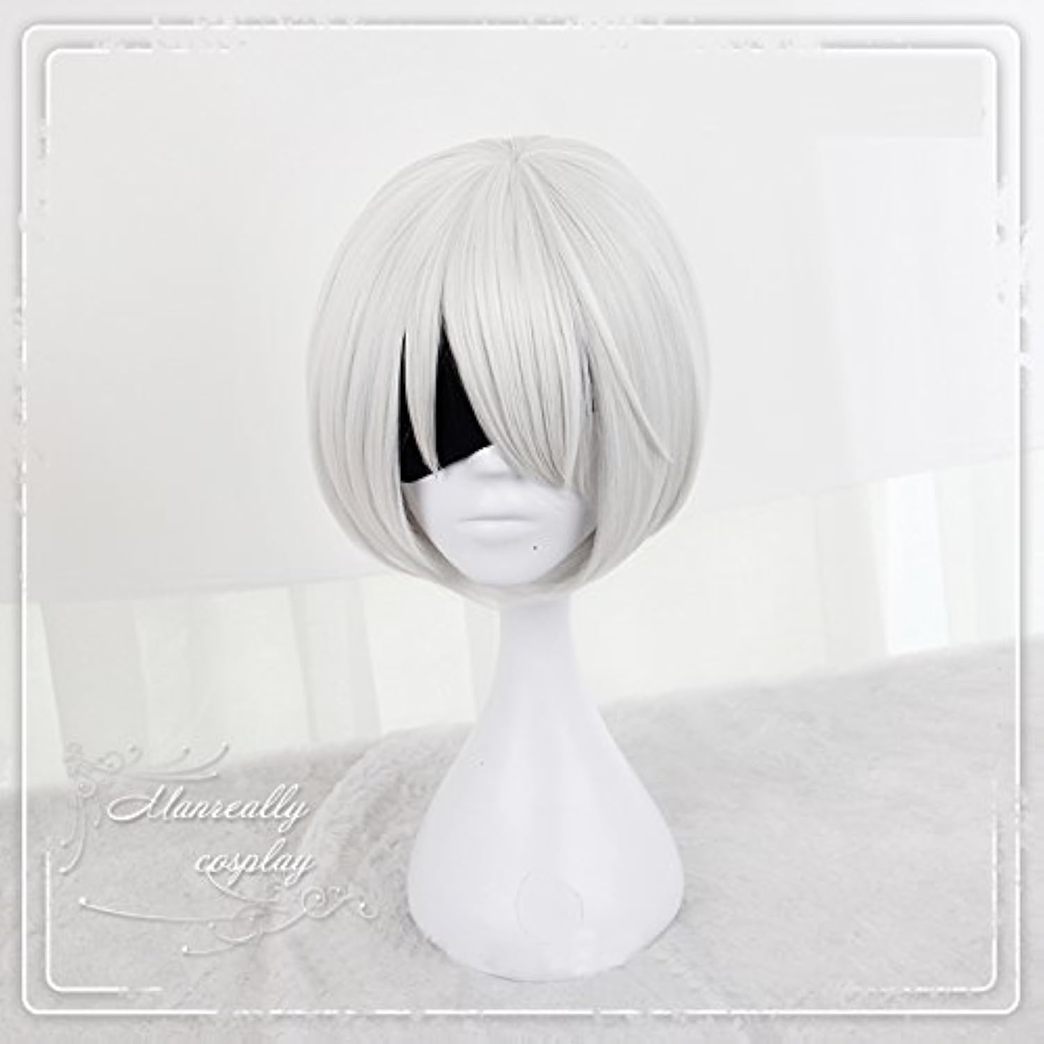 CHC FAIRY Costume Women Short Bob White Cosplay Wigs Party Halloween Anime Game Hair Wigs