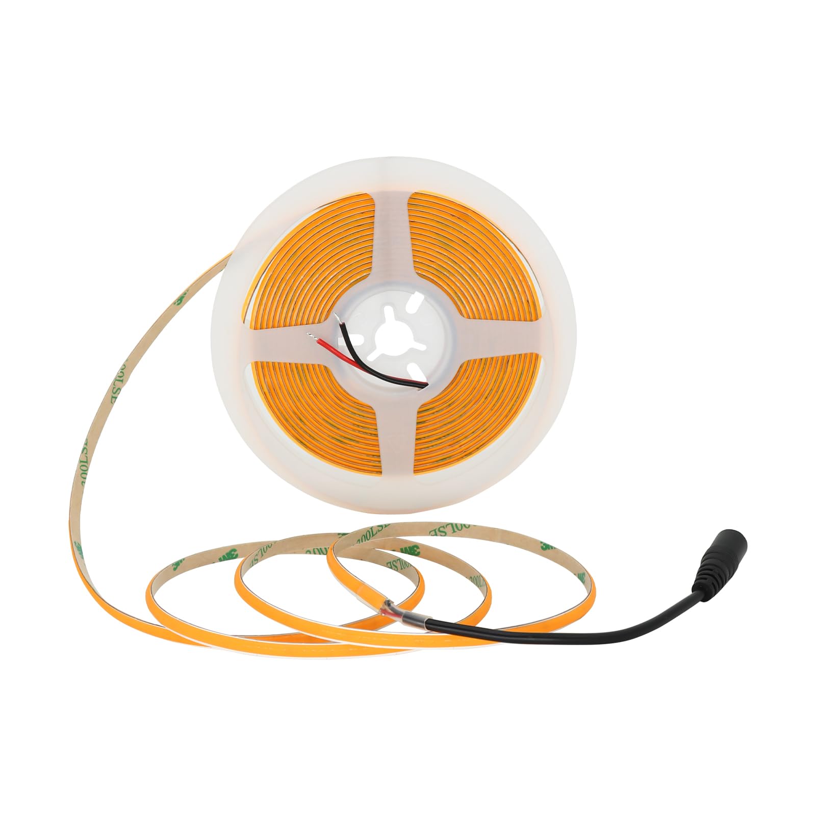 5m 12V COB LED Streifen 5mm 400LED/m 5m Warmweiß 3000K CRI>90 ultradünn dimmbar flexible Lichtleiste Innenbeleuchtung für Küche Regal Schlafzimmer DIY Deko Lichtband (ohne Netzteil und Controller)