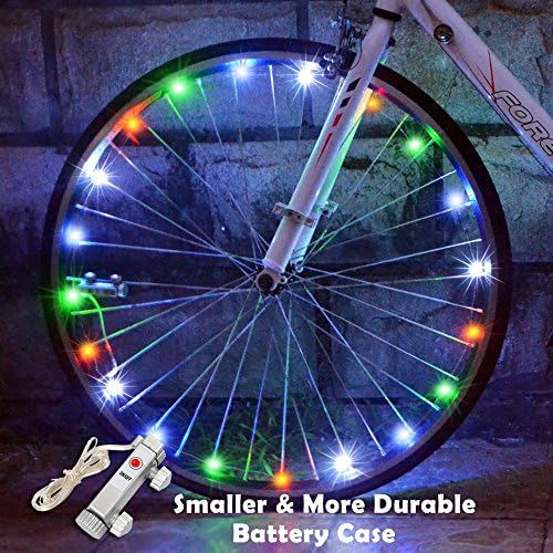 WAYNEWON LED Wheel Lights, Waterproof Bicycle Lights with Smaller Battery Case and Battery Included Birthday Gifts for Kids and Adults [1 Pack for 1 Tire]