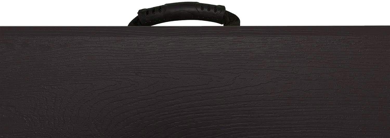 XONE Tavolo Pieghevole Stampo Legno Dark RIGENERATO con Struttura in Metallo e Piano in Resina 180x75,5x74cm