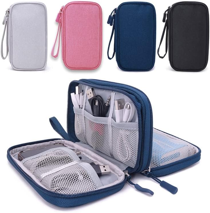 Miniatura 8 de Bolsa organizadora de suministros para diabéticos de doble capa con correa de mano para bolígrafo de insulina, correas de prueba, lancetas,