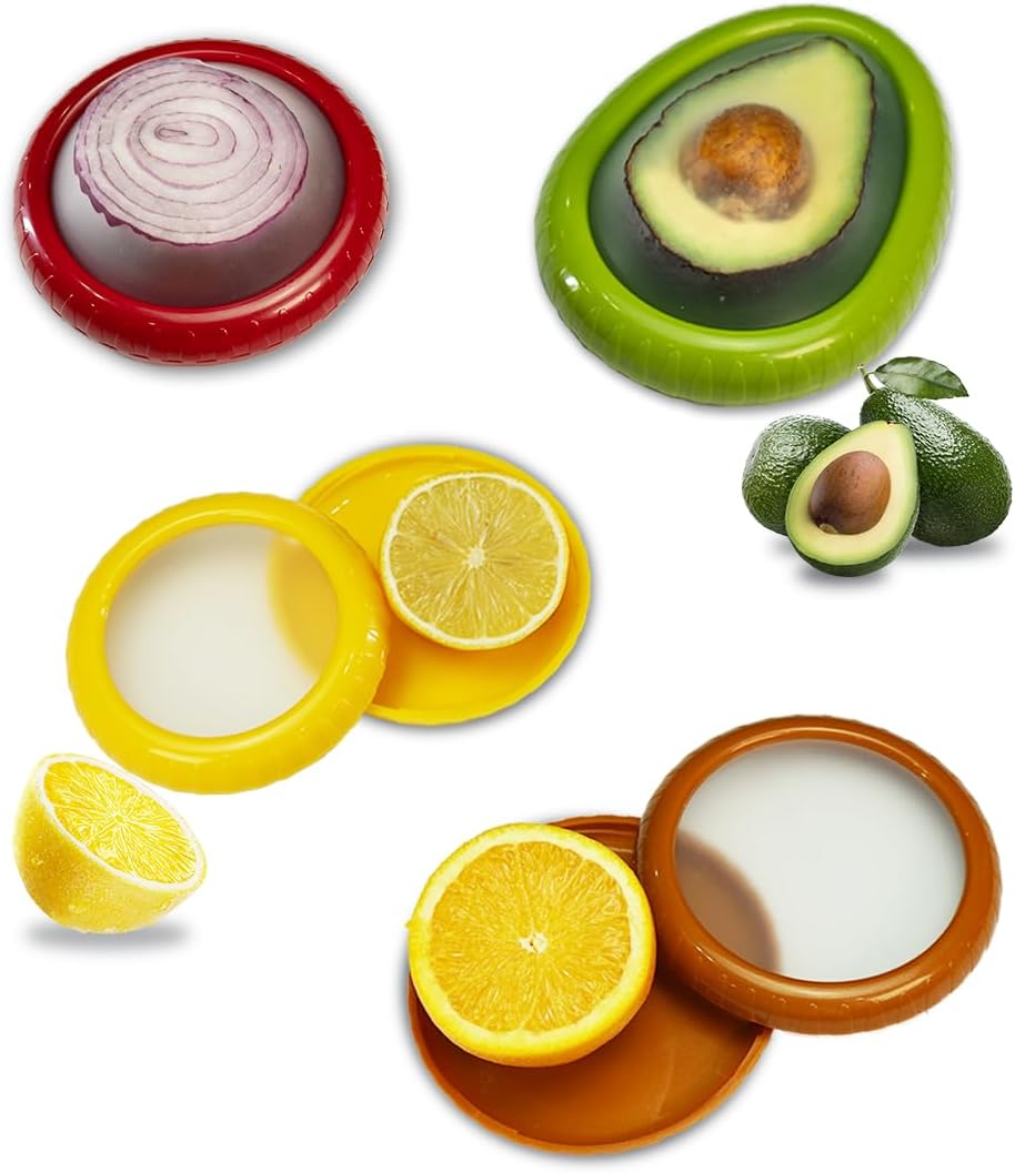 Silicone reusable fruit vegetable storage containers with lids set