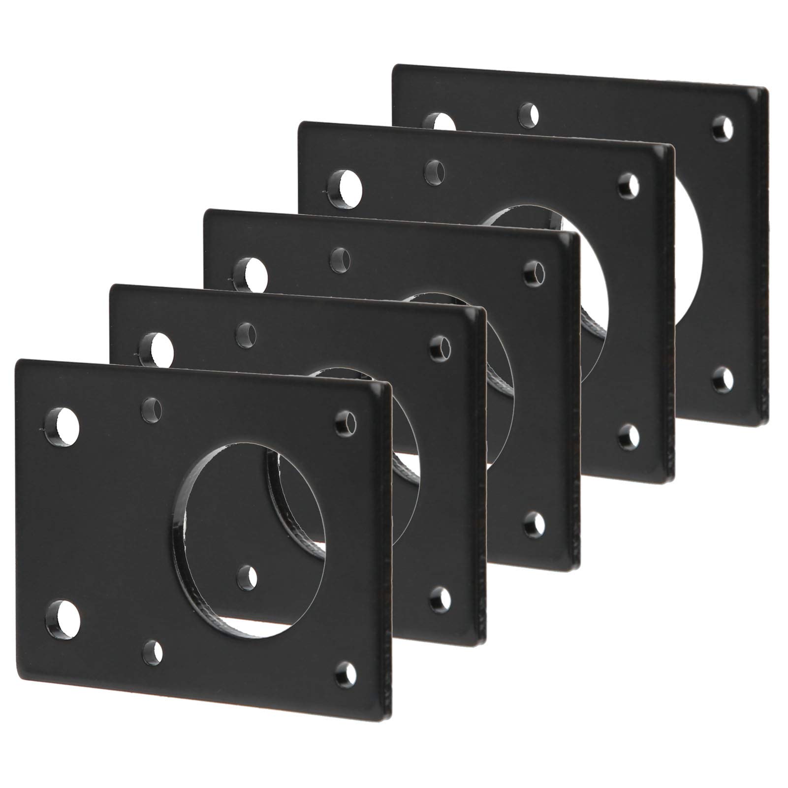 Oumij NEMA 17 Schrittmotor-Montageplatte – Aus Eloxiertem Aluminium, Schwarz, Für 3D-Drucker & Motorenhalterung