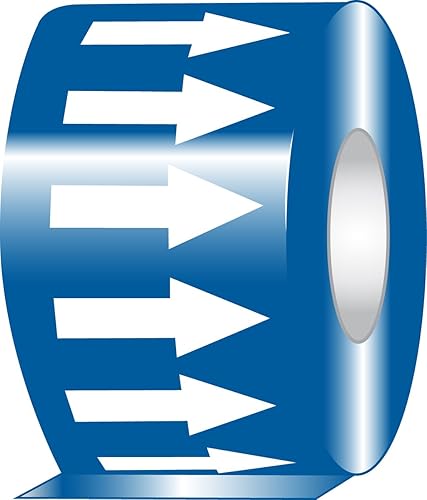 Accuform RAW254BUWT - Cinta adhesiva de flecha de flujo direccional de vinilo, 2 pulgadas de ancho x 54 pies de largo x 0.006 pulgadas de grosor,