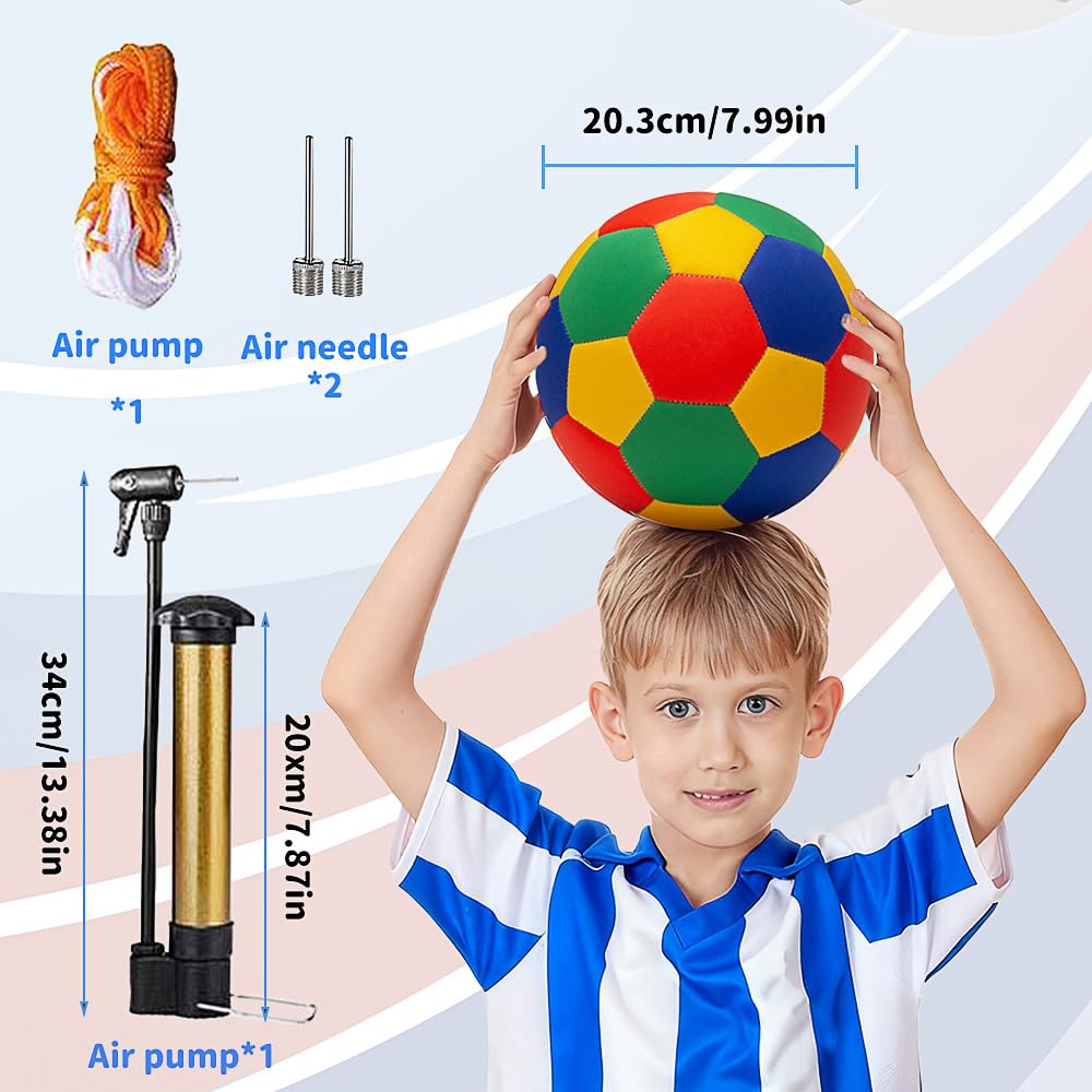 Indoor-Fußball-Trainingsball für Zuhause House, Softball Fußball Größe 4, Softball Kinder Curve Ball mit Pumpe, Netz, Nadeln, IndoorFußball für Jugendliche, Geschenk für Kinder Training Indoor