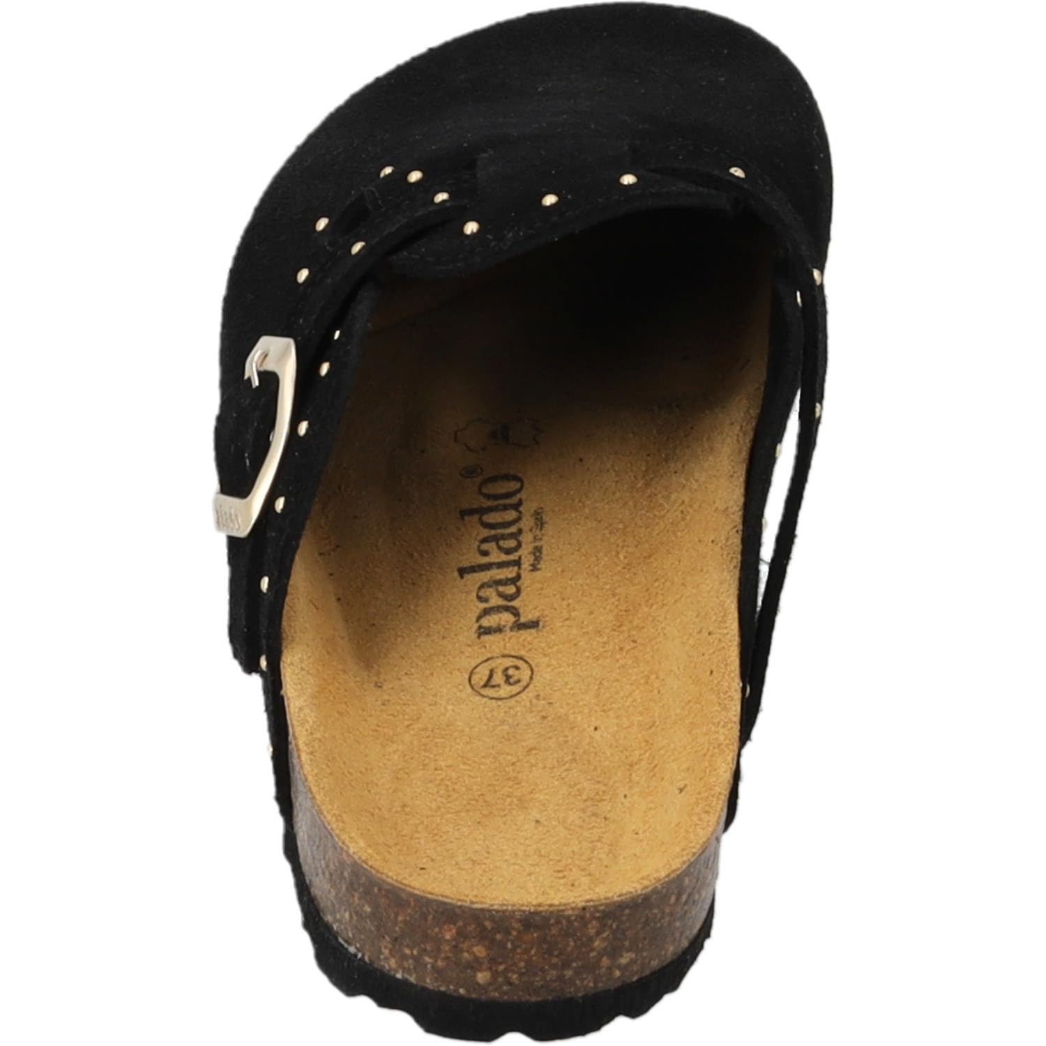 Palado Clogs Damen Kiel Glint Premium Leather - bequeme Pantoletten Made in Spain - elegante Hausschuhe mit Kork-Fußbett - modische Sommerschuhe