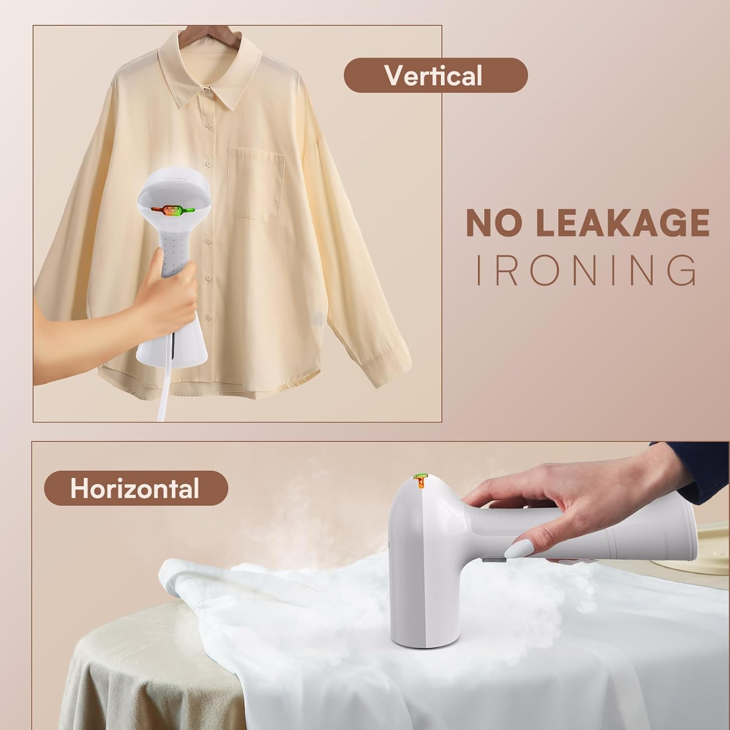 OLAYMEY Ferro da Stiro Verticale 1000W, Stiratore Verticale 20S Riscaldamento Rapido, Ferro da Stiro da Viaggio Bianco, Stirella Verticale con un Clic, Clothes Steamer Iron per Viaggi D'affari, Casa