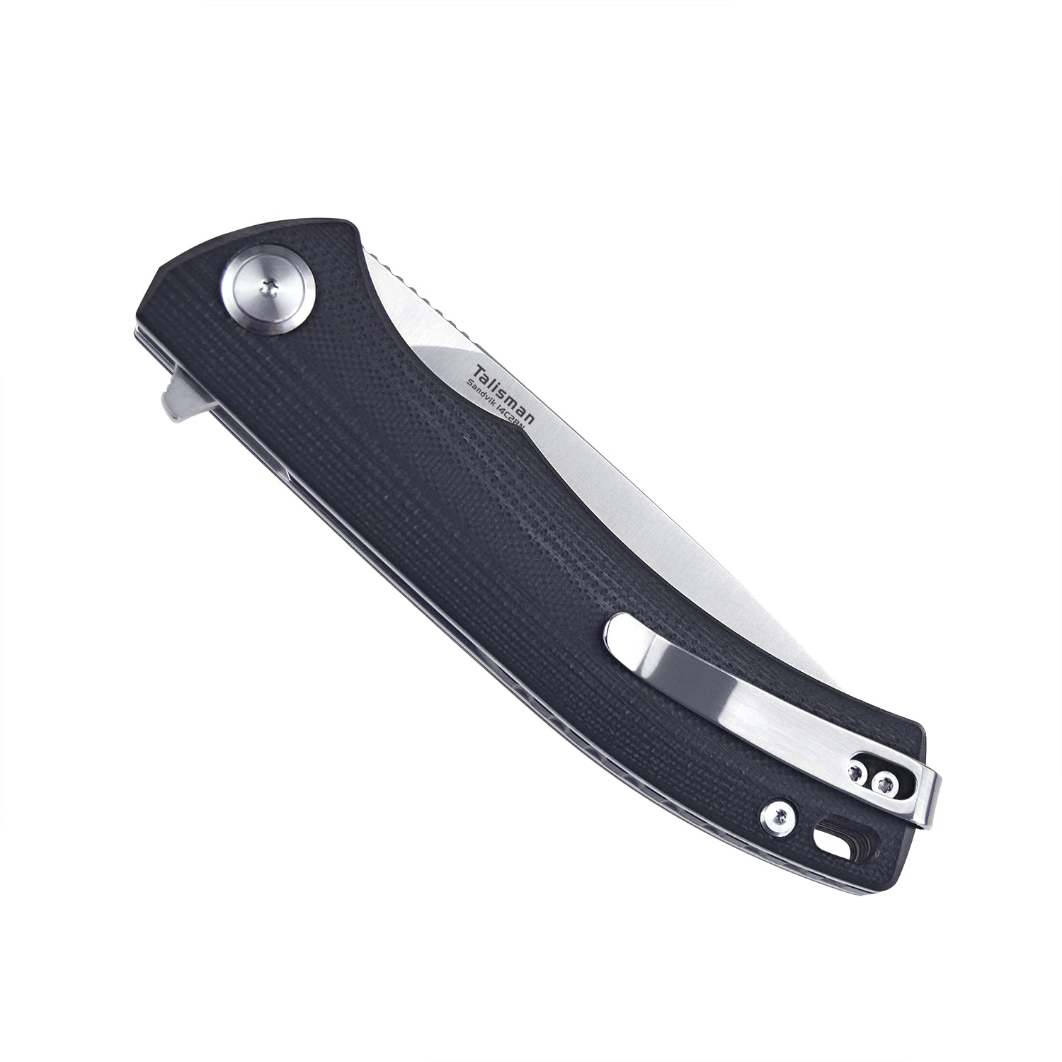 Harnds Talisman Klappmesser Messer mit Clip Folding Knife mit 14C28N StahlKlinge,G10 Griff und Kugellager