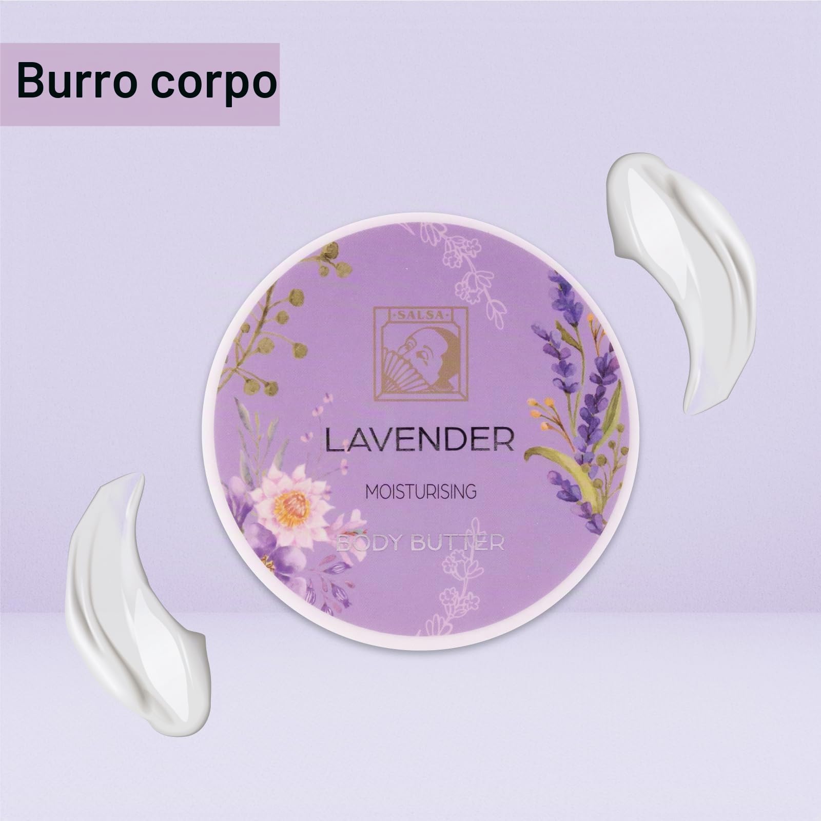 Accentra Set doccia da donna LaVENDEL in bella confezione regalo – Set di 4 pezzi con gel doccia, lozione per il corpo, burro per il corpo e spugna a rete – Set regalo per San Valentino e festa della