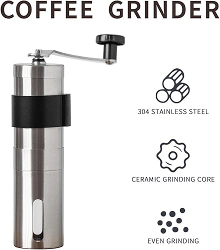 Miniatura 3 de Molinillo de café manual, molinillo de café de mano, molinillo de café portátil con ajustes ajustables, uso adecuado para el hogar, cocina y