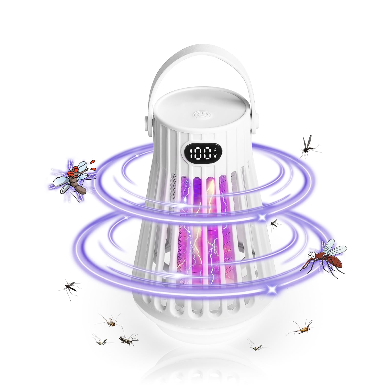 LAOSEP Electric Insect Killer, Fly Trap, Mosquito Trap (2025 Summer Innovation Version), Popular Version, Insect Killer Light, LED Insect Repellent, 360° Powerful Mosquito Repellent, USB Charging, LED