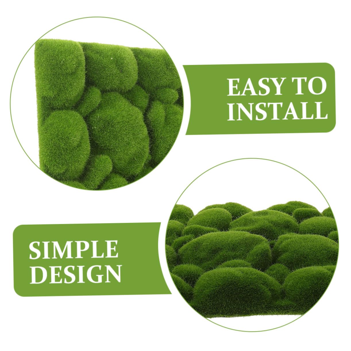 Ipetboom Pannello di Muschio Finto 30x30 Cm in Schiuma Espansa Resistente, Decorazione di Muschio Simulato per Pareti, Giardino e Micro Paesaggi, Set da 3 Pezzi