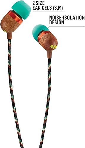 Miniatura 4 de House of Marley Smile Jamaica Wired auriculares con cable con micrófono diseño de aislamiento de ruido y materiales sostenibles Rasta