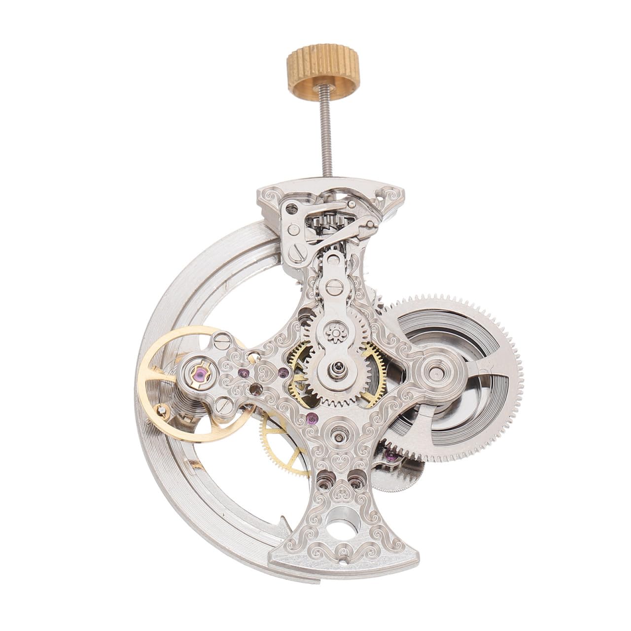 Healeved Mouvement Mécanique Précision Exceptionnelle Gravure de Fleur de Montre Automatique en Acier Argenté et Résistance à l'eau pour Projets Horlogers Professionnels