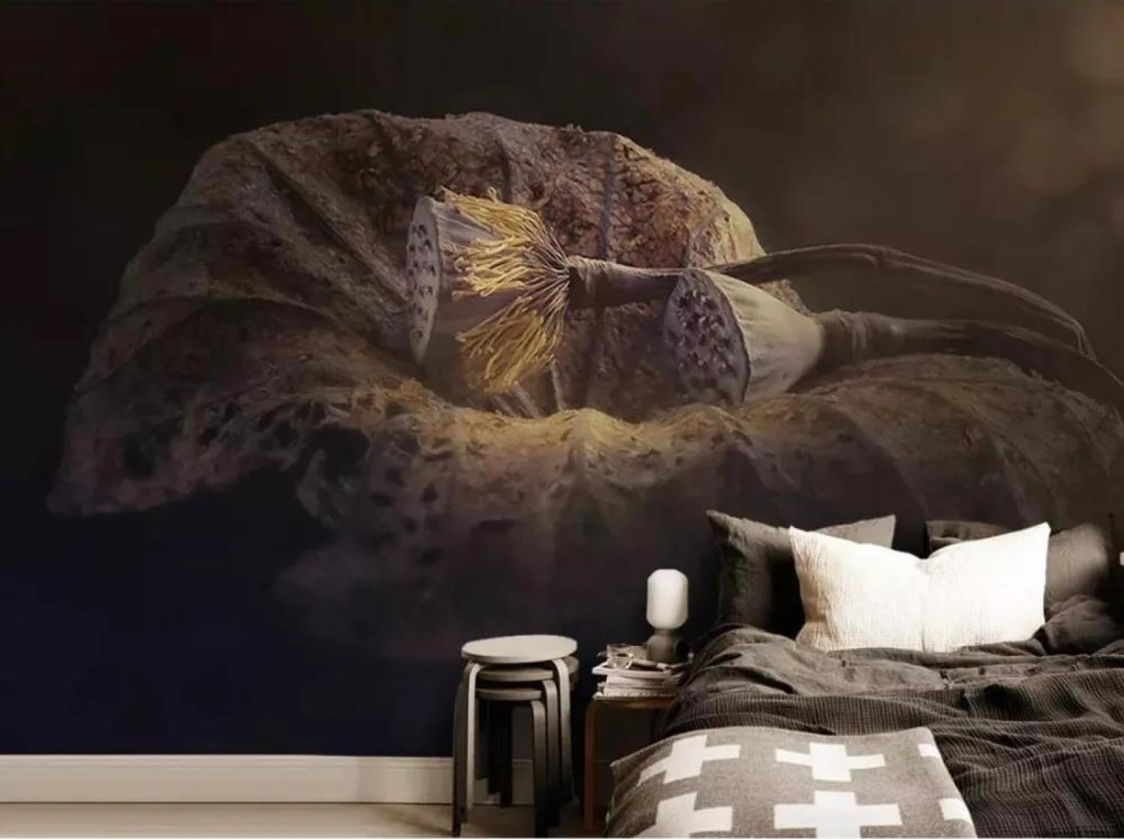 Papier peint mural végétal 3d ILIYA tissu non tissé chambre salon décoration