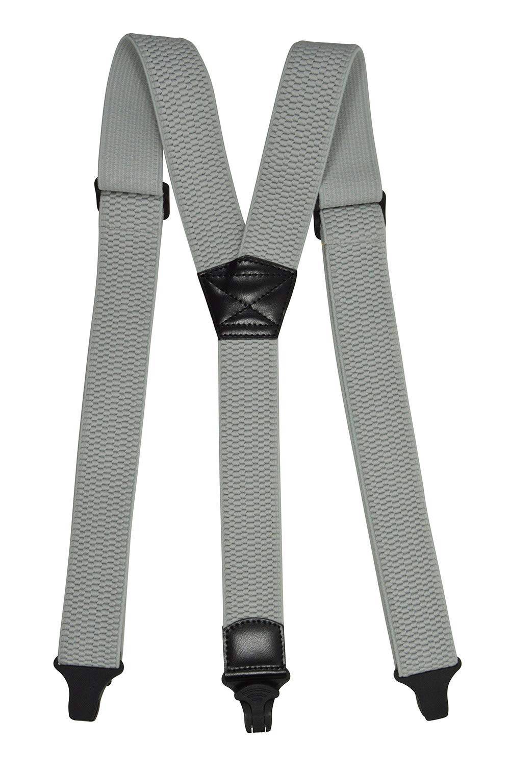 Olata Y-Shape Heavy Duty Braces/Suspenders with Plastic Clips for Airports - 4cm. Light Grey