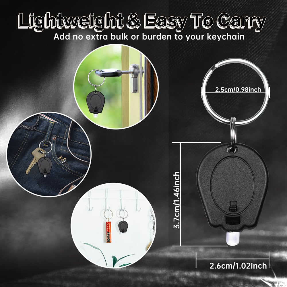 Confezione da 100 mini torce a LED ultra luminose, piccole torce portachiavi, luce LED per attività all'aperto, luce di emergenza, guscio nero
