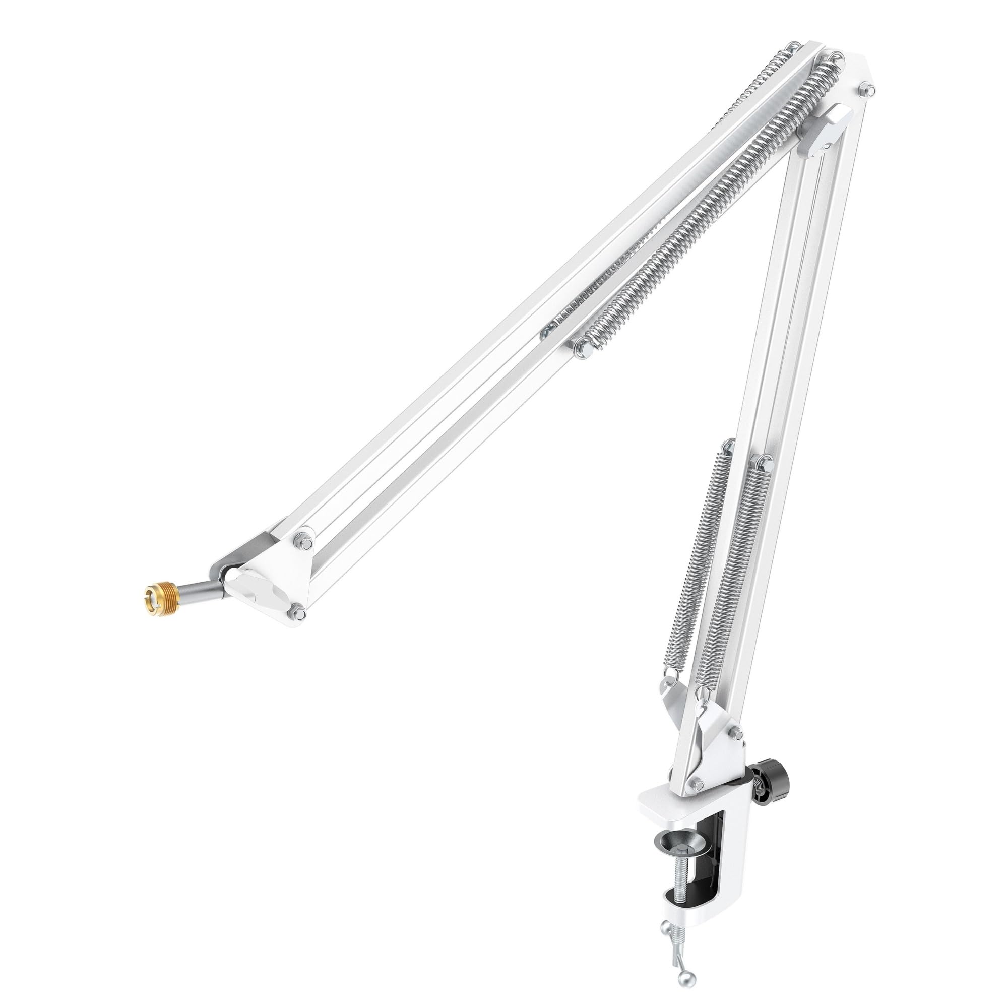 Soporte De Micrófono De Metal: Soporte Universal Y Resistente | Compatible con configuración de estudio, streaming y podcast-CS1W Blanco(CS1W)