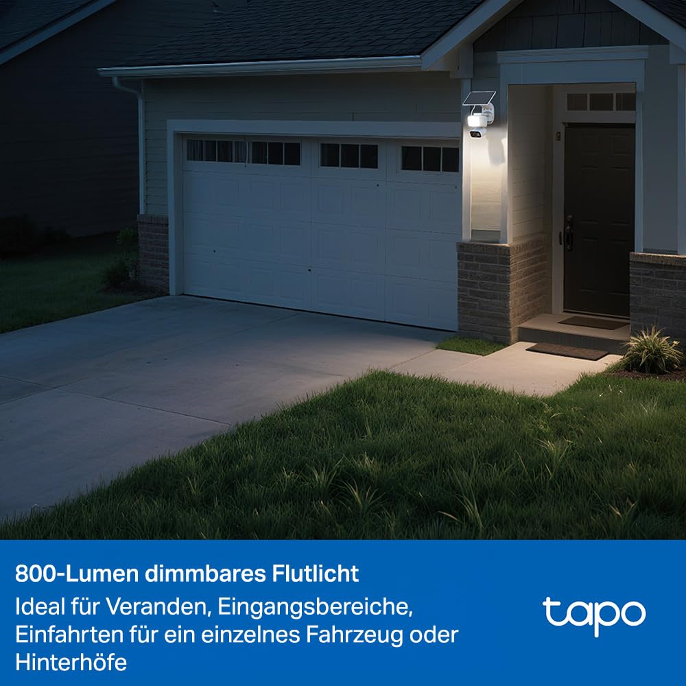 Tapo C615F KIT 360° Flutlichtkamera | Solar Überwachungskamera Außen mit Akku | 2K 3MP | KI-Erkennung | 24/7 Aufnahme | 2-Wege-Audio | Lokale MicroSD & Cloud | Kompatibel mit Alexa & Google