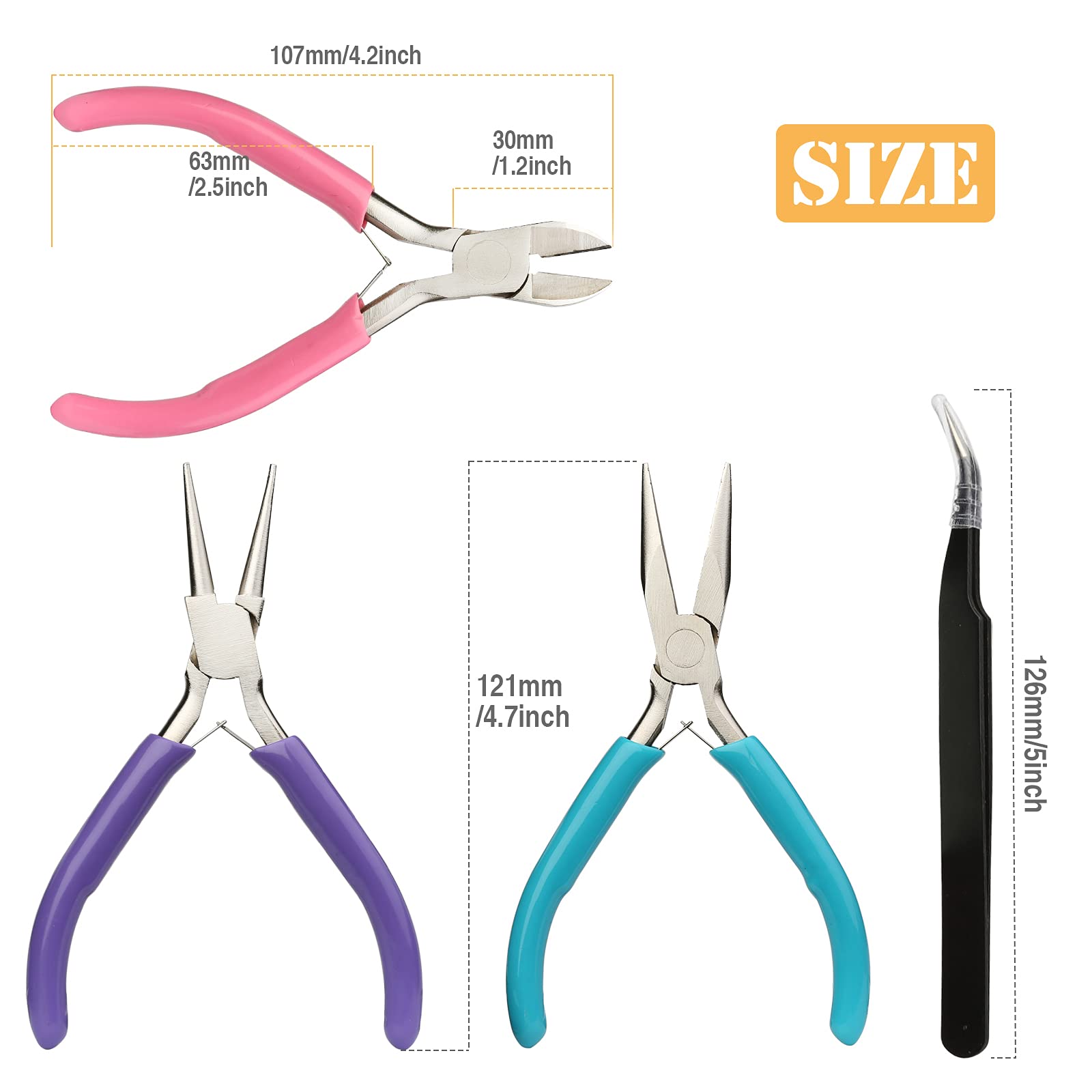 Kit Di 5 Mini Pinze E 3 Strumenti In Una Trousse X1 - Perles & Co - Foto 7