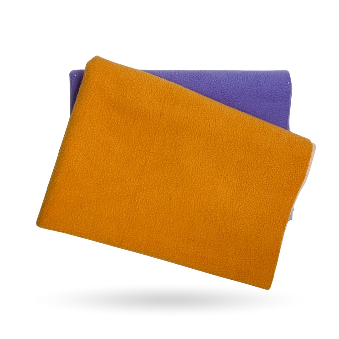 Kridlo Instadry Anti-Pilling Fleece Sheets for Newborns | Quick-Dry, Reusable Waterproof Cot Sheet | Large 100 x 80 cm | Pack of 2 (Purple & Peach) | Soft & Gentle Bed Protector for Infants