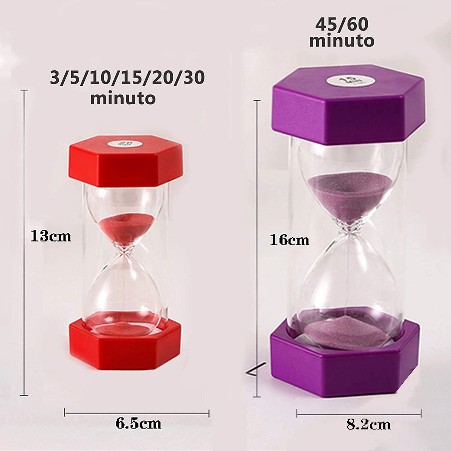 timer di sabbia, timer di doccia, clock di sabbia, Timer a clessidra for bambini Set di clessidra Orologio a sabbia colorata Timer da cucina Gestione del tempo Include 1,3,5,10 e 30,60 minuti (3/5/7 p