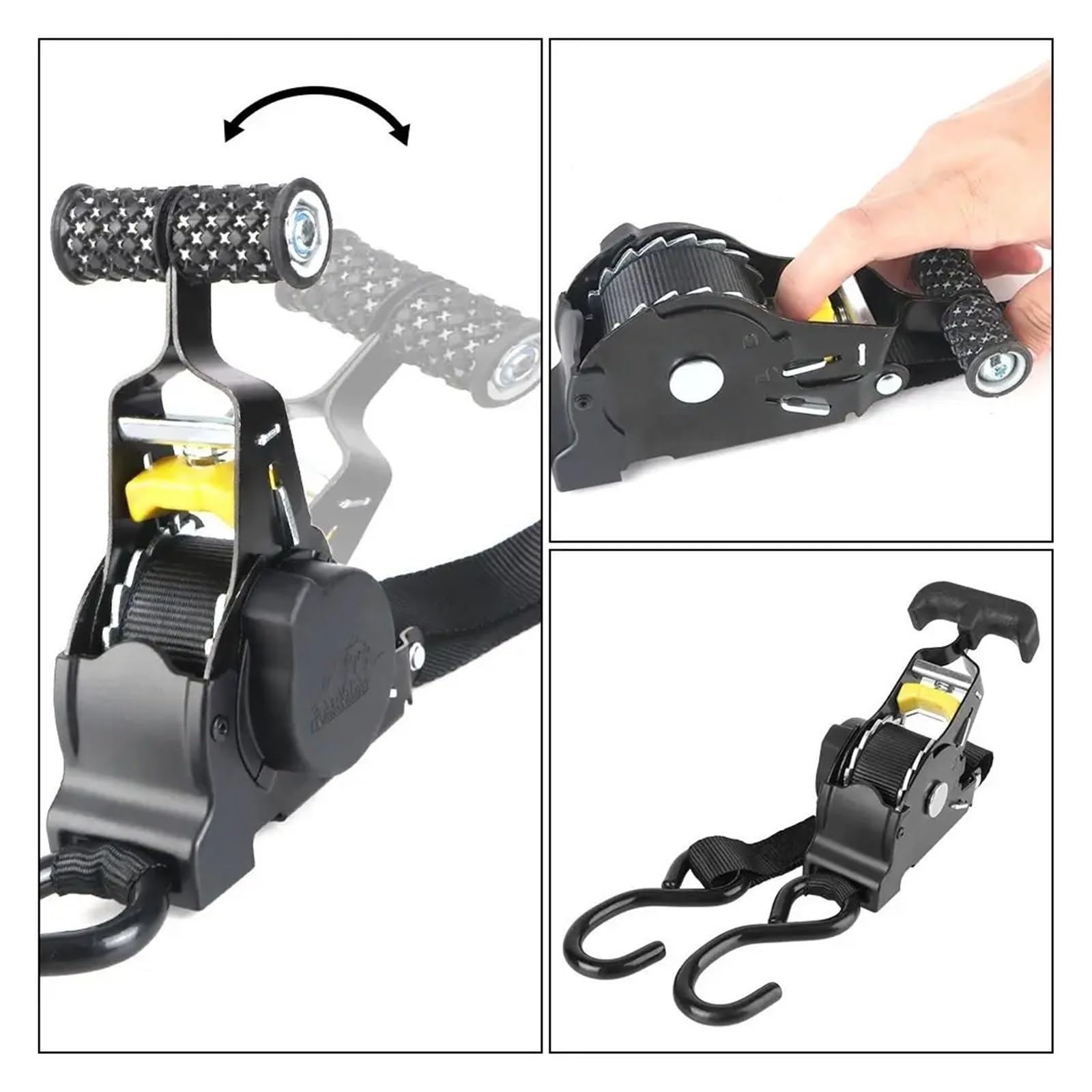 Pasek do wiązania, Pasek antypoślizgowy z automatycznym zapadkowym mechanizmem automatycznego mocowania, solidne haki, pas bagażowy, mocny, wytrzymały, chowany pas, motocykle(Colorful)