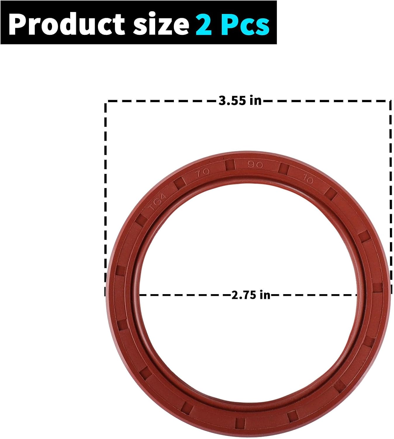 Rear Main Seal for Type 1 VW Engines, Compatible with Volkswagen Beetle, Karmann Ghia, Super Beetle 2 Pack