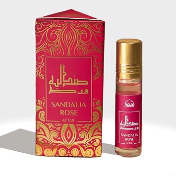 Dukhni Sandalia Rose Attar Oil Arabic Perfume Oils for Men and Women 100% Pure Ittar Roll On Perfume, Chandan, Sandal, Sandalwood Oil Eid, Ramadan Gifts, Non Alcoholic & Vegan Fragrances