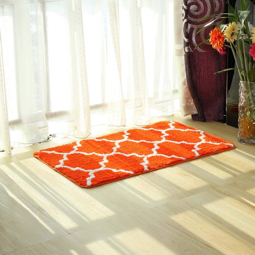 Homieco Large Bath Mats Soft Absorbent Floor Rug Carpet Outdoor Entrance Doormats Non Slip, large/Orange