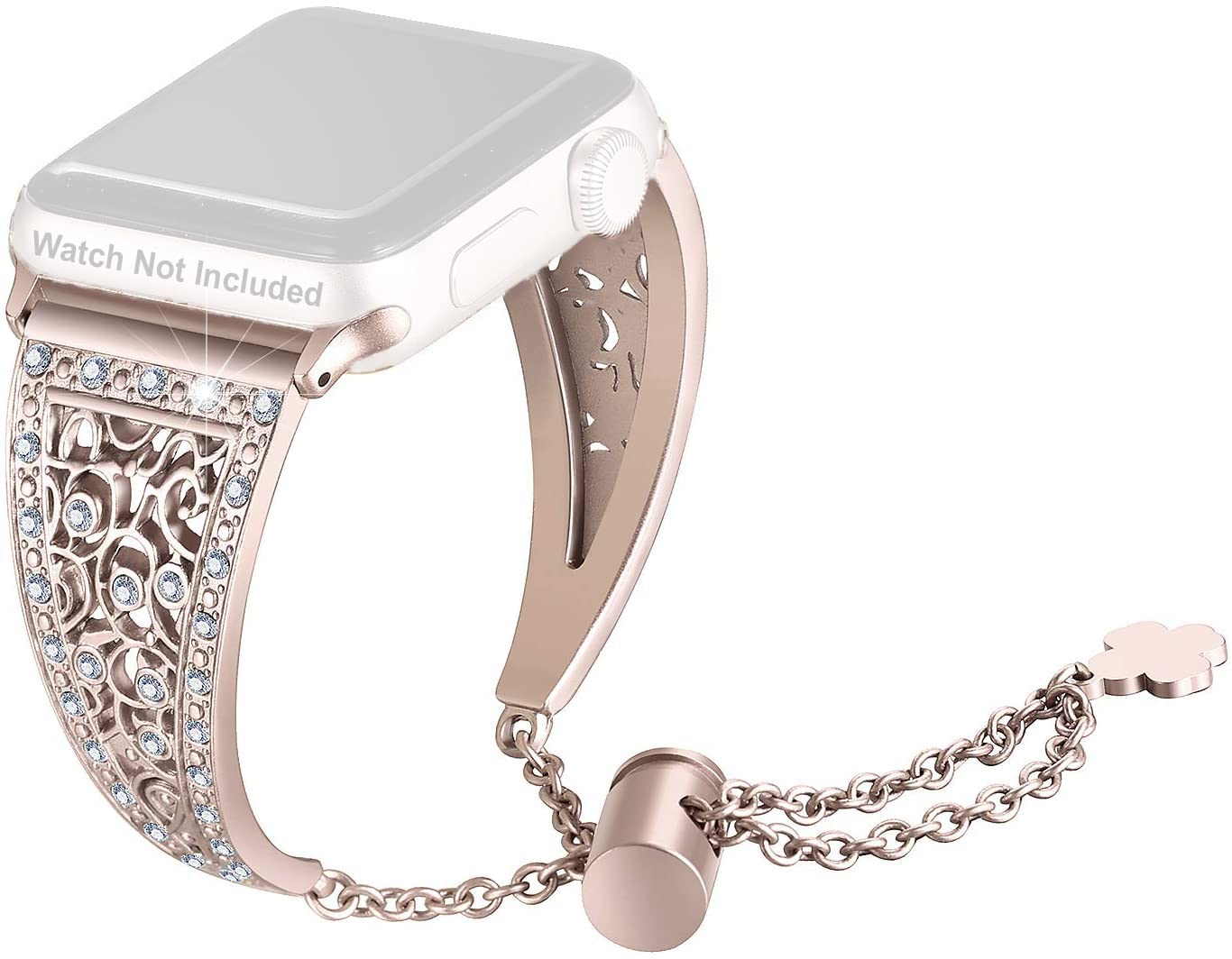 ZitelBling Rhinestone Metal Bracelet Band Compatible with Apple Watch Straps for Women Girls, for Series 10 42mm / Series 10 46mm, 40mm, 41mm, 44mm 45mm Series 9|8|7|6|5|4|3|2|1|SE2