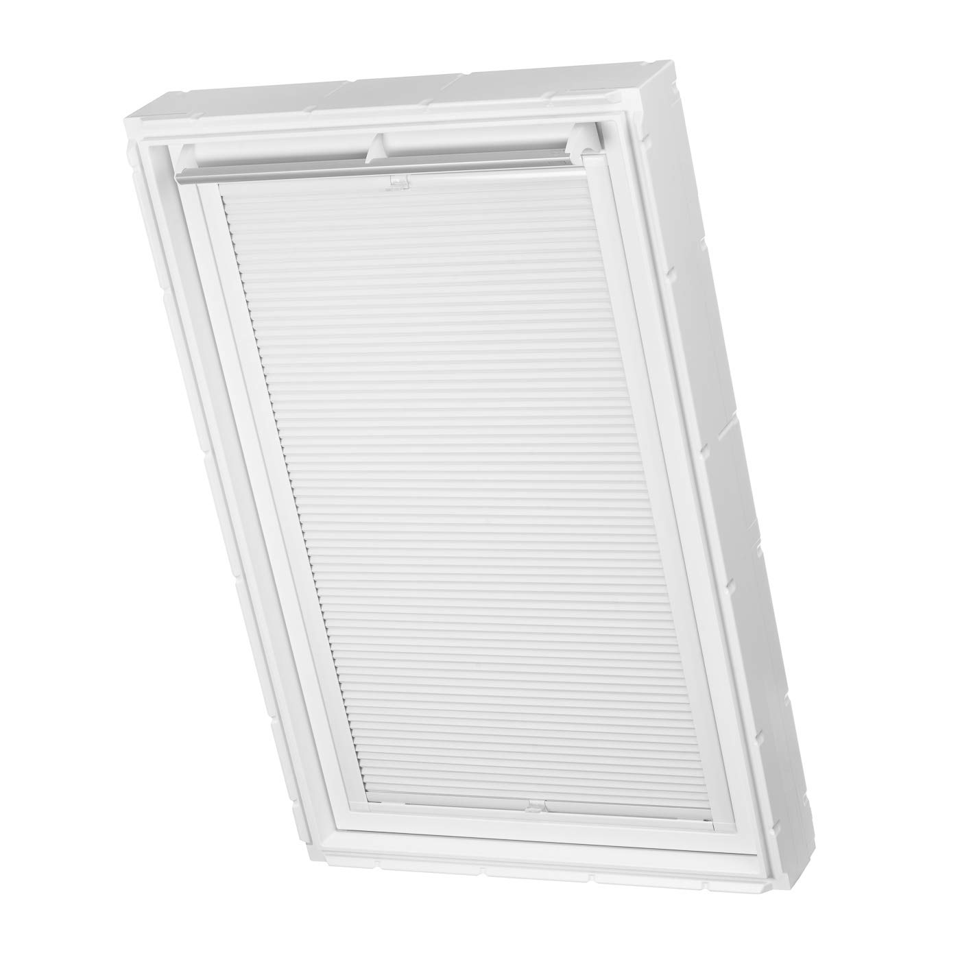 Ventanara® Roleta plisowana o strukturze plastra miodu, bez wiercenia, pasuje do okien Velux, plisowana, napięta, montaż na klej (PK06, biała zaciemniająca, biała)