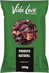 Melhor Hibísco para Chá, 300g, 100% Natural, Vegano e Saudável, Sáude Digestiva e Emagrecimento Natural, Auxilia Pressão e Imunidade Vida Leve PREMIUM
