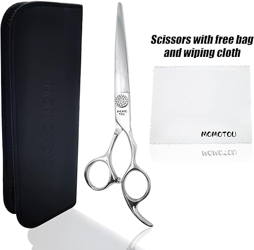 Miniatura 7 de Tijeras profesionales rectas de aseo para perros con diamante de simulación de acero inoxidable 440C pulido para mascotas y gatos Tijeras de corte