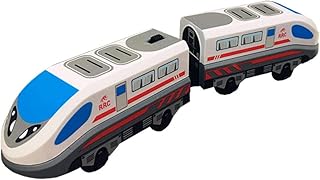 Battery Operated Toy Train - Battery Operated Action Locomotive Train (Magnetic Connection) - Powerful Engine Bullet Train Set Fits - Electric Magnetic Train Toy for Kids Boys Girls Birthday Gifts