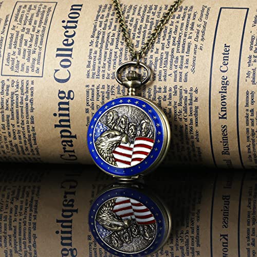 Image of MORFONG Vintage Pocket Watch Quartz Pocket Watches for Men Women Birthday Christmas Gifts with Box Chain