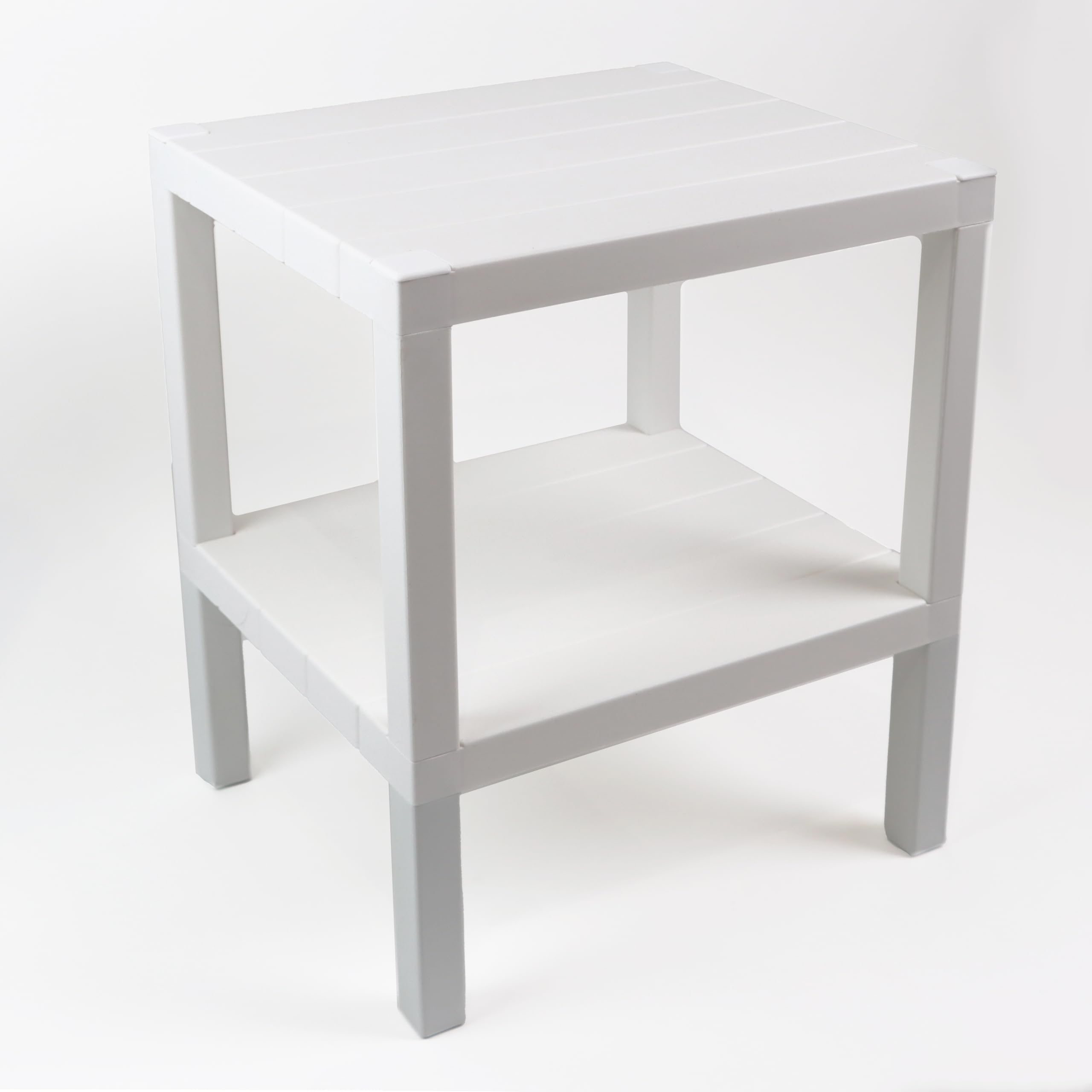 DIVCHI 2 Tier Side End Table Nightstand Coffee Tables Storage Bedside Office Living Room Bedroom Small Narrow Space Sofa Table (White)
