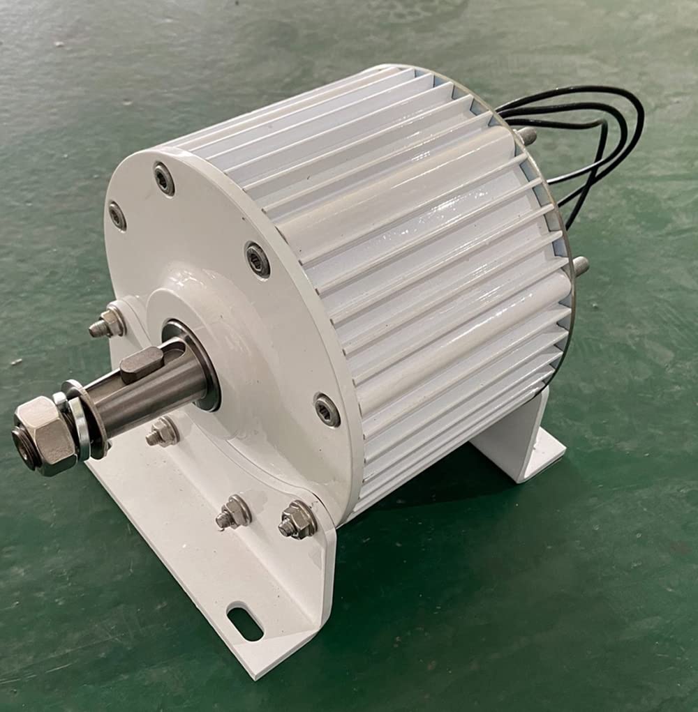 2000W 48V 96V 220V AC Magnetgenerator 3 Phasen 500RPM Getriebelloser Permanentmagnet Generator mit Sockel Lichtmaschine 2KW Windturbinengenerator