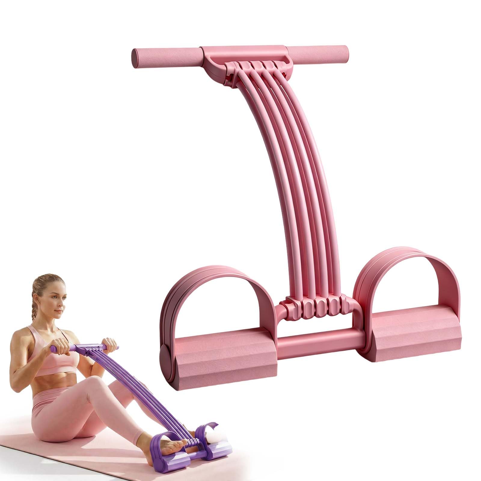 Élastique Musculation 8 Tubes avec Pédale, 2026 Pedal Resistance Bands with Handles, Bande de Résistance Multifonction 3 en 1 pour Pédales pour Abdominaux, Bras, Jambes, Minceur Yoga Sport