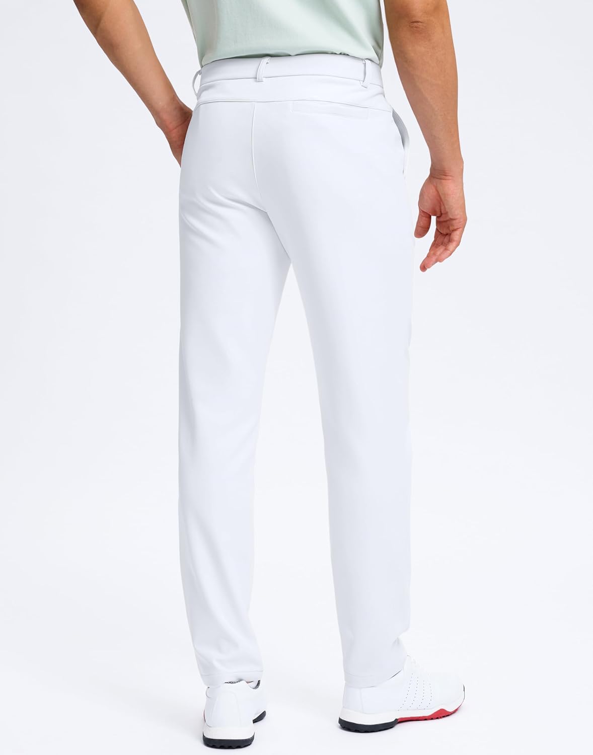 Pudolla Men's Fleece Lined Golf Pants 30"/32" Warm Comfy Dress Winter Water Resistant Pants Cold Weather Casual Trousers - Image 2