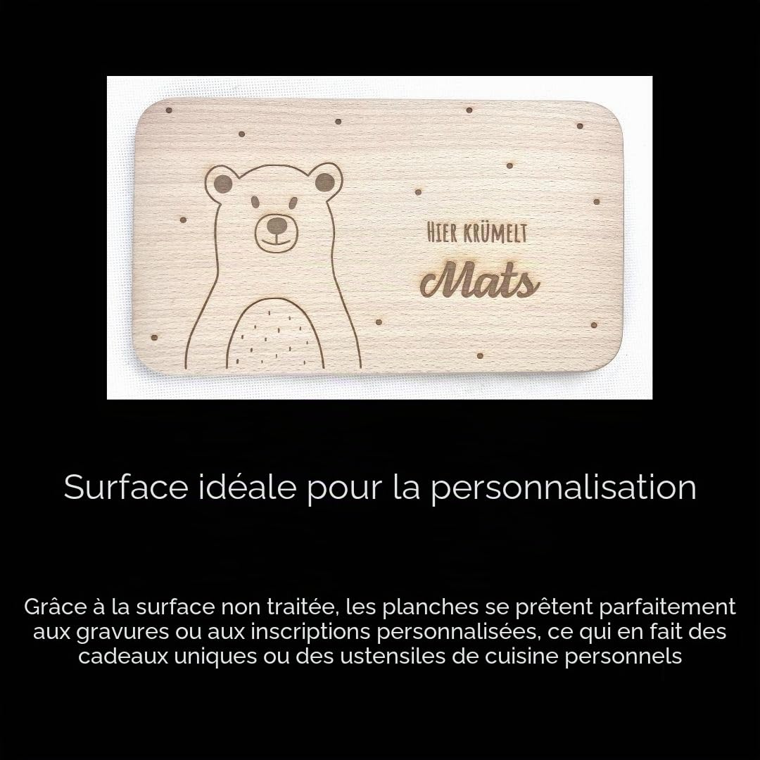 Lot de 70 planches petit déjeuner bois hêtre – Planche cuisine rectangulaire 23x15 cm – Planche à graver bois naturel non traité